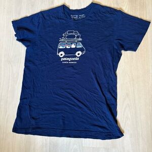 Patagonia Men’s XL Slim Organic Cotton Tee T Shirt Navy Blue Van Santa Monica